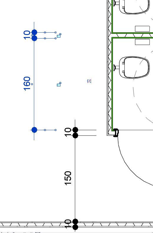 REVIT - Problema com continuidade de dimensões