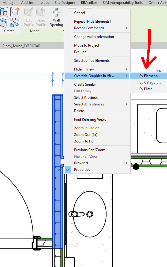 REVIT - Sobreposição gráfica no local