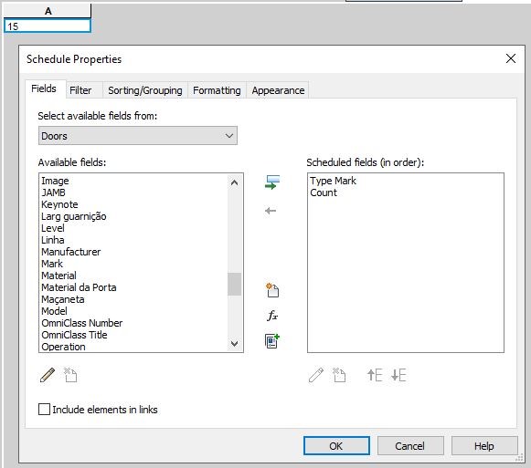 REVIT - Planilha de quantidades