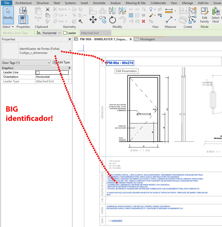 REVIT - Identificador de esquadrias